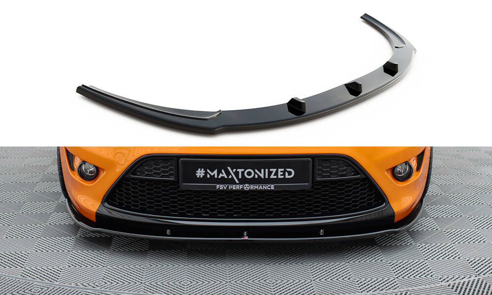 Street+ Spoilerlippe Front Ansatz passend für Ford Focus ST Mk2 FL schwarz Hochglanz