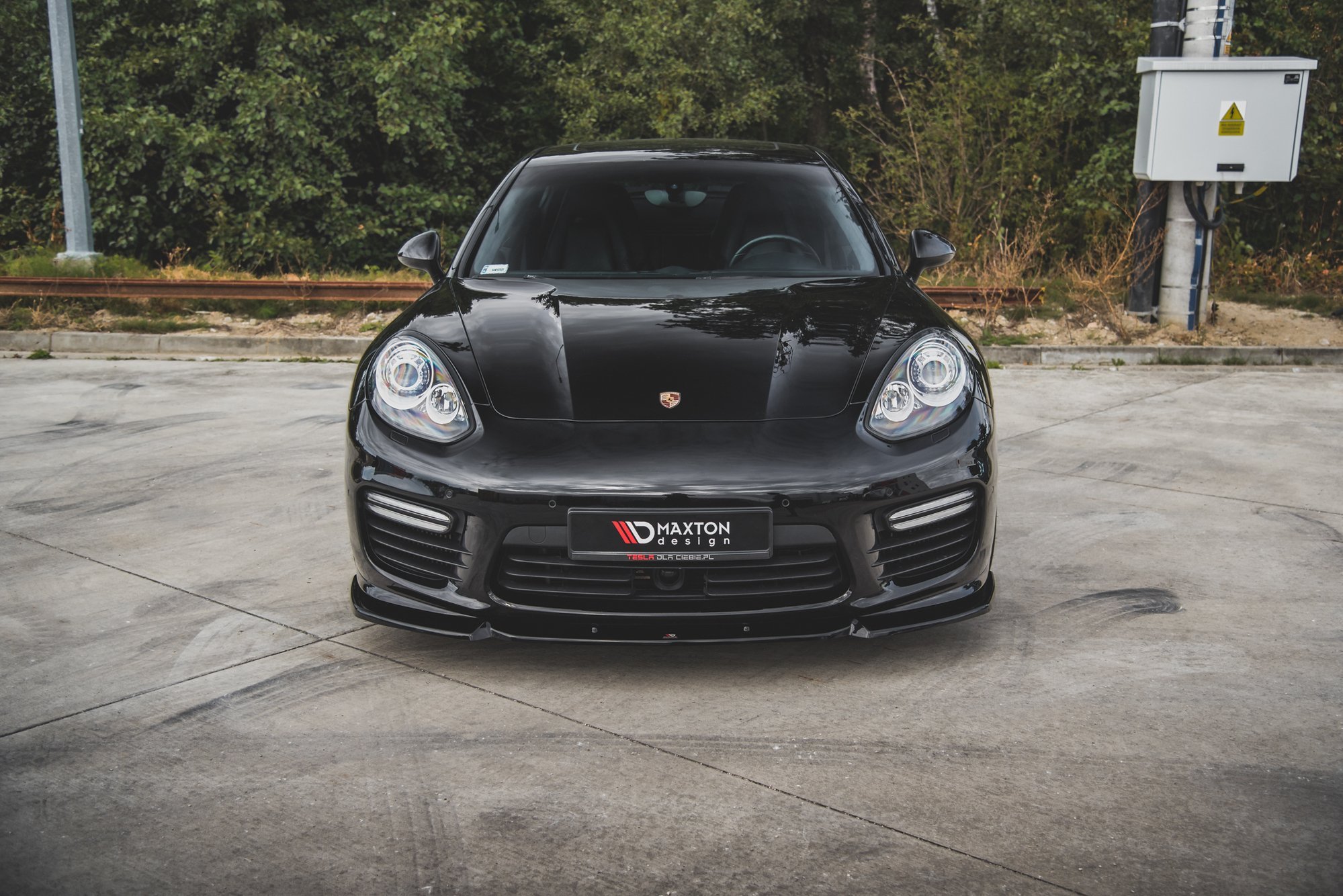 Street+ Spoilerlippe Front Ansatz V.1 passend für Porsche Panamera Turbo 970 FL schwarz Hochglanz