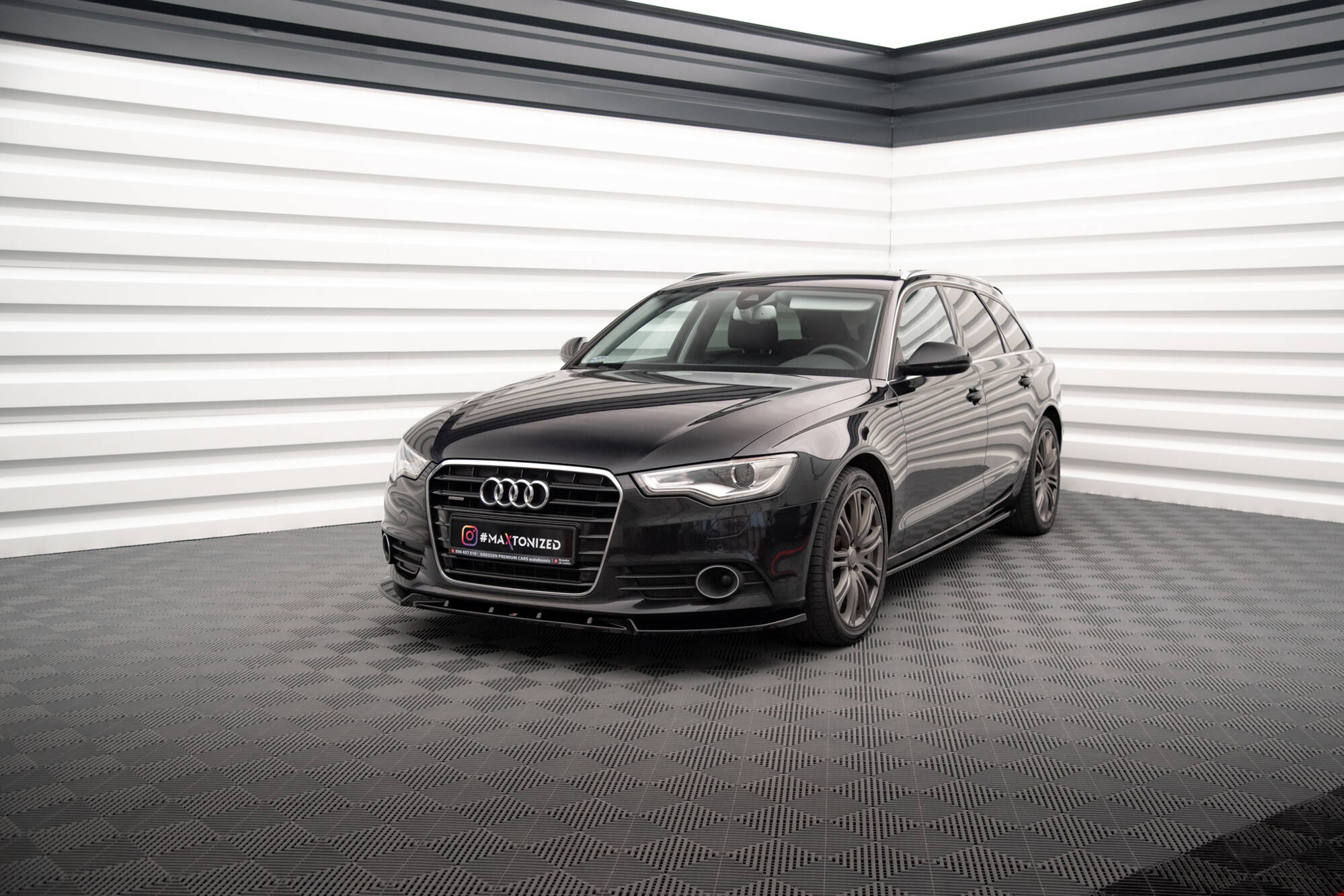 Street+ Spoilerlippe Front Ansatz V.2 passend für Audi A6 C7 schwarz Hochglanz