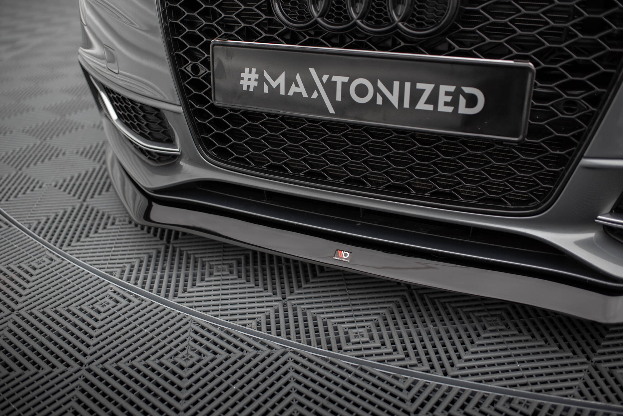 Street+ Spoilerlippe Front Ansatz V.1 passend für Audi S5/A5 S-Line 8T FL schwarz Hochglanz