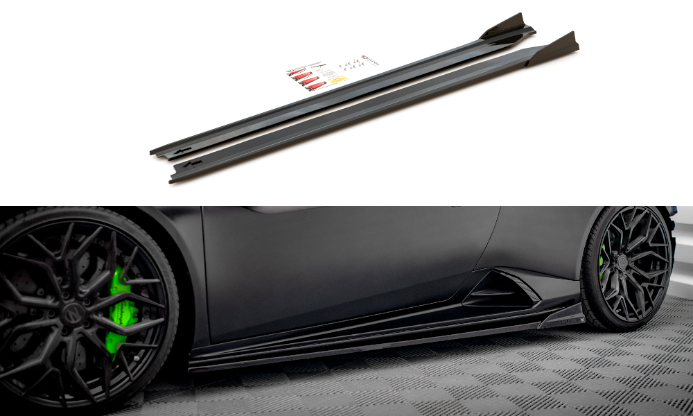 Seitenschweller Ansatz Paar passend für Lamborghini Huracan EVO schwarz Hochglanz