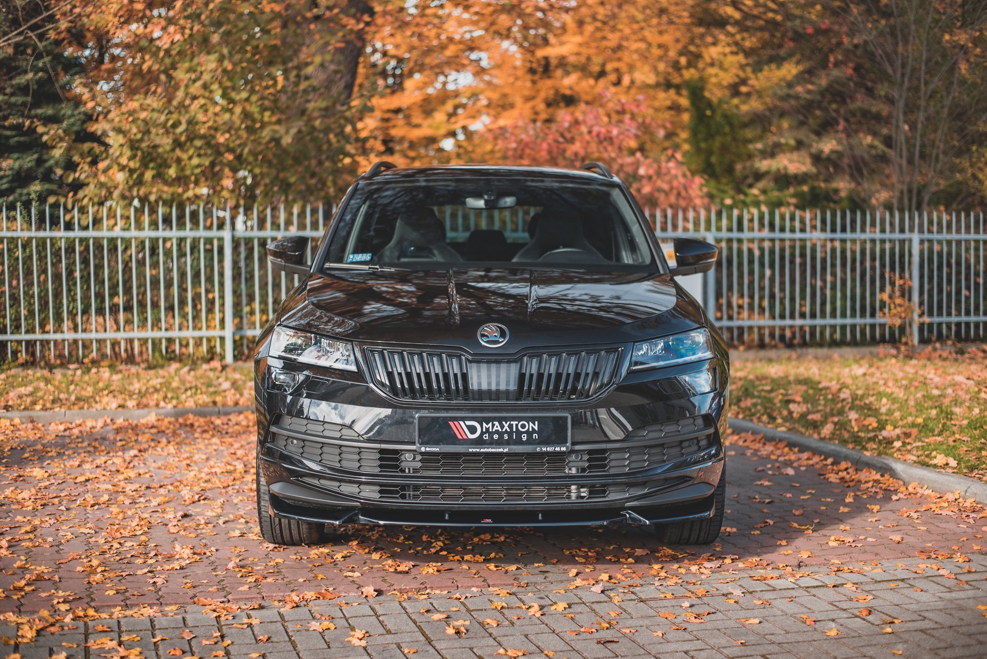 Street+ Spoilerlippe Front Ansatz passend für Skoda Karoq Sportline schwarz Hochglanz