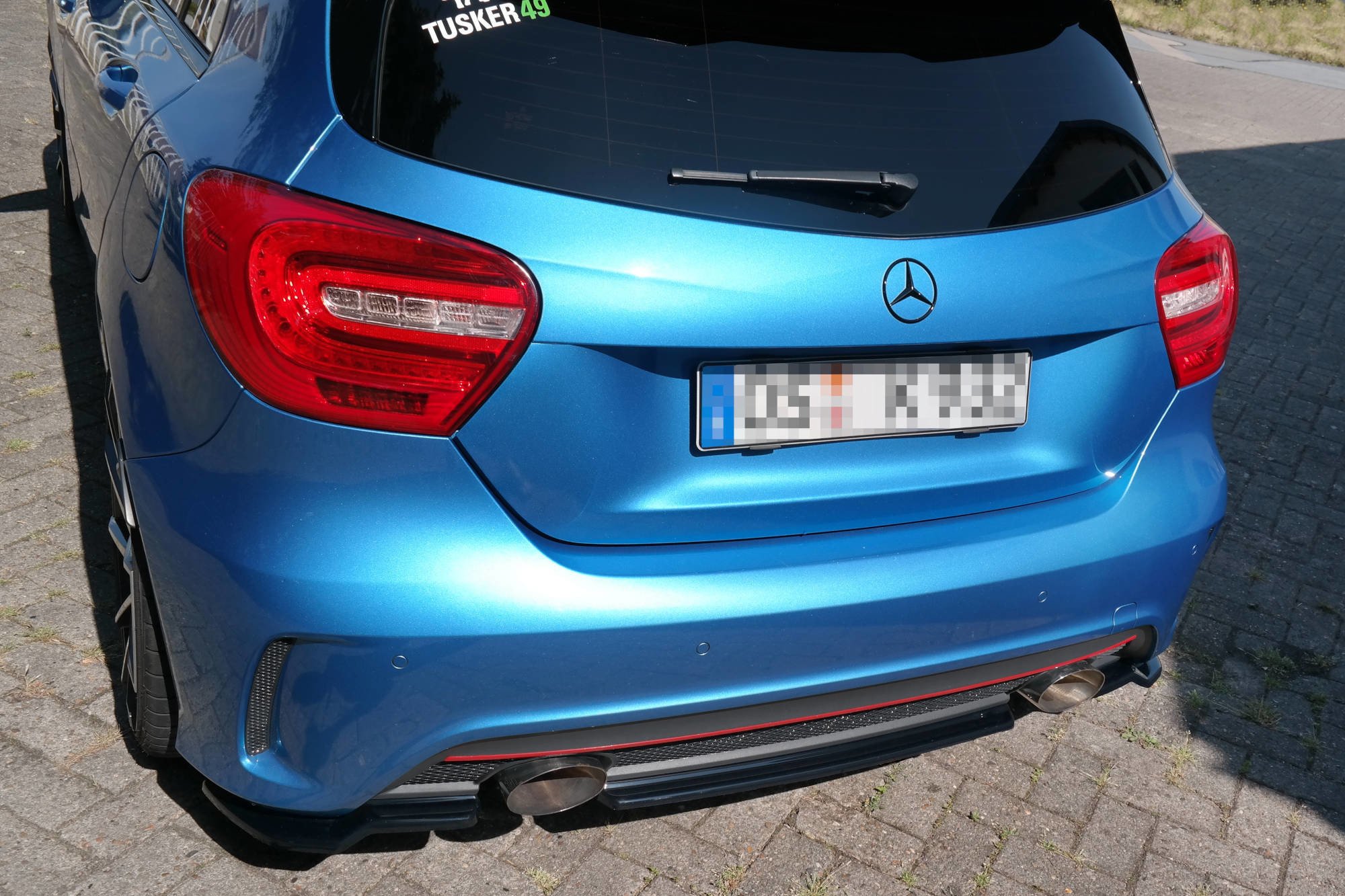 Heckansatz Mercedes W176 AMG-LINE vor Facelift schwarz Hochglanz