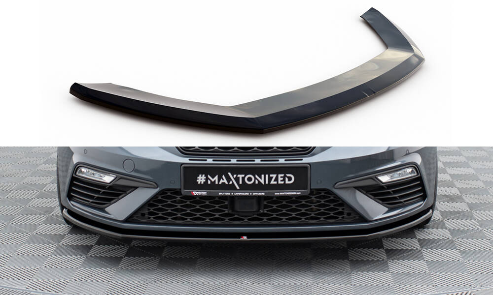 Front Ansatz V.1 für Seat Leon Cupra / FR Mk3 FL schwarz Hochglanz
