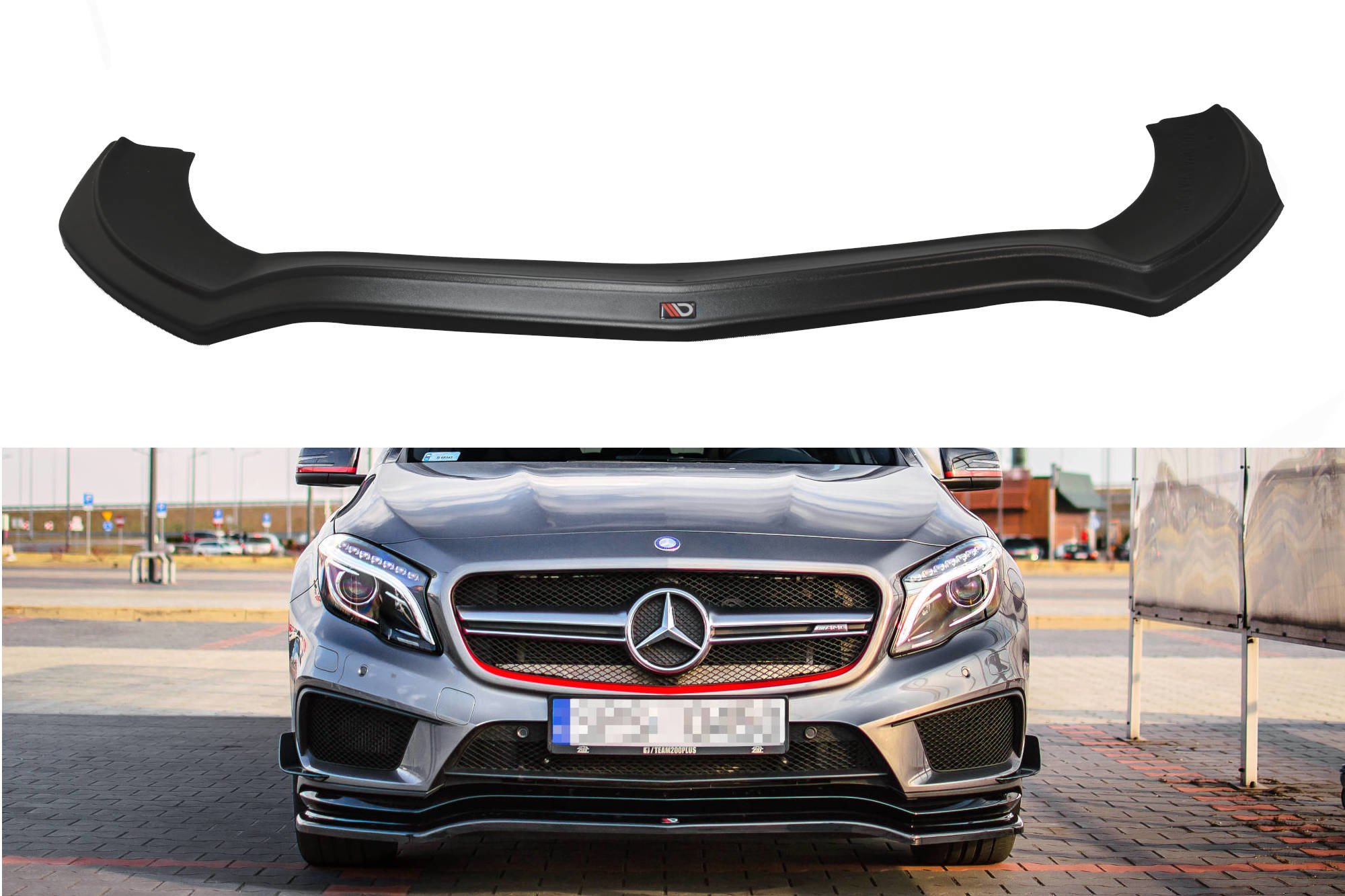 Front Ansatz für Mercedes GLA 45 AMG SUV X156 vor Facelift schwarz matt