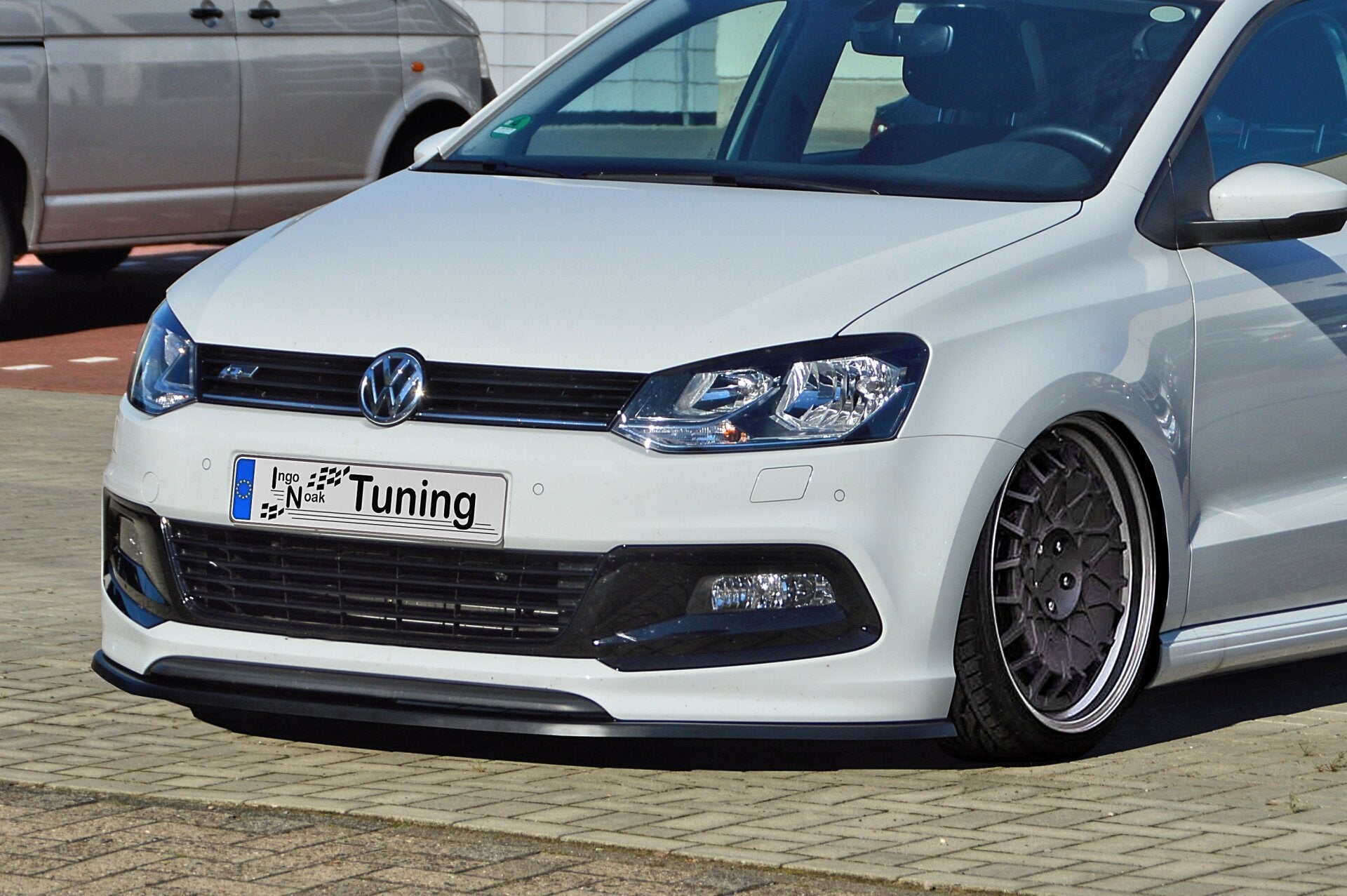 Cup Frontspoilerlippe für VW Polo 5 6R R-Line (Schwarz Matt)