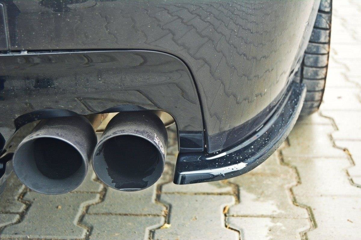 Heck Ansatz Flaps Diffusor für BMW 5er M-Paket Limousine /Touring F10/F11 mit zwei Doppel Endstücken schwarz Hochglanz