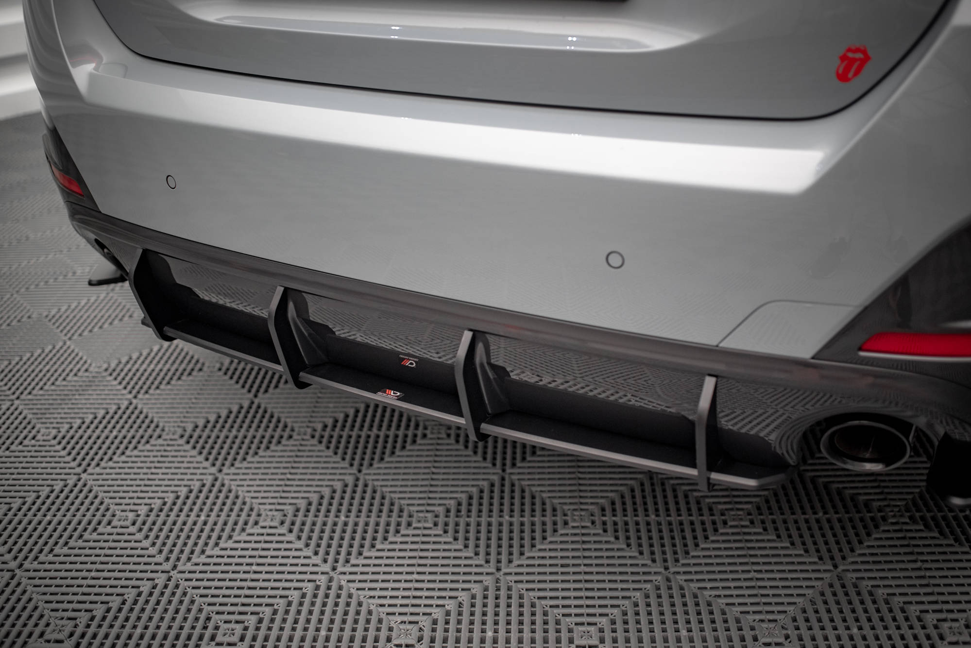Street Pro Heckschürze Heck Ansatz Diffusor passend für BMW 4er Gran Coupe M-Paket G26 schwarz-rot