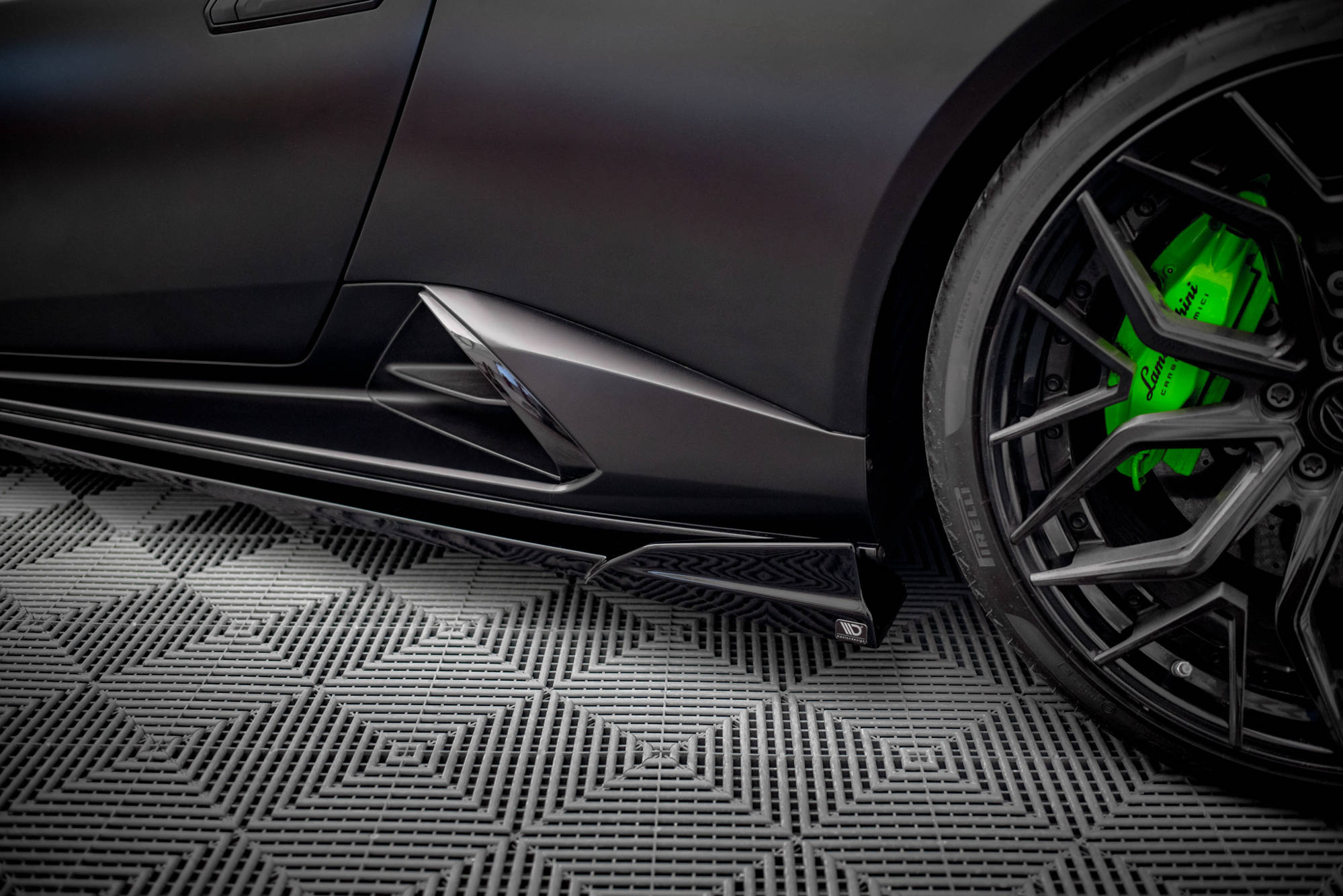 Seitenschweller Ansatz Paar passend für Lamborghini Huracan EVO schwarz Hochglanz