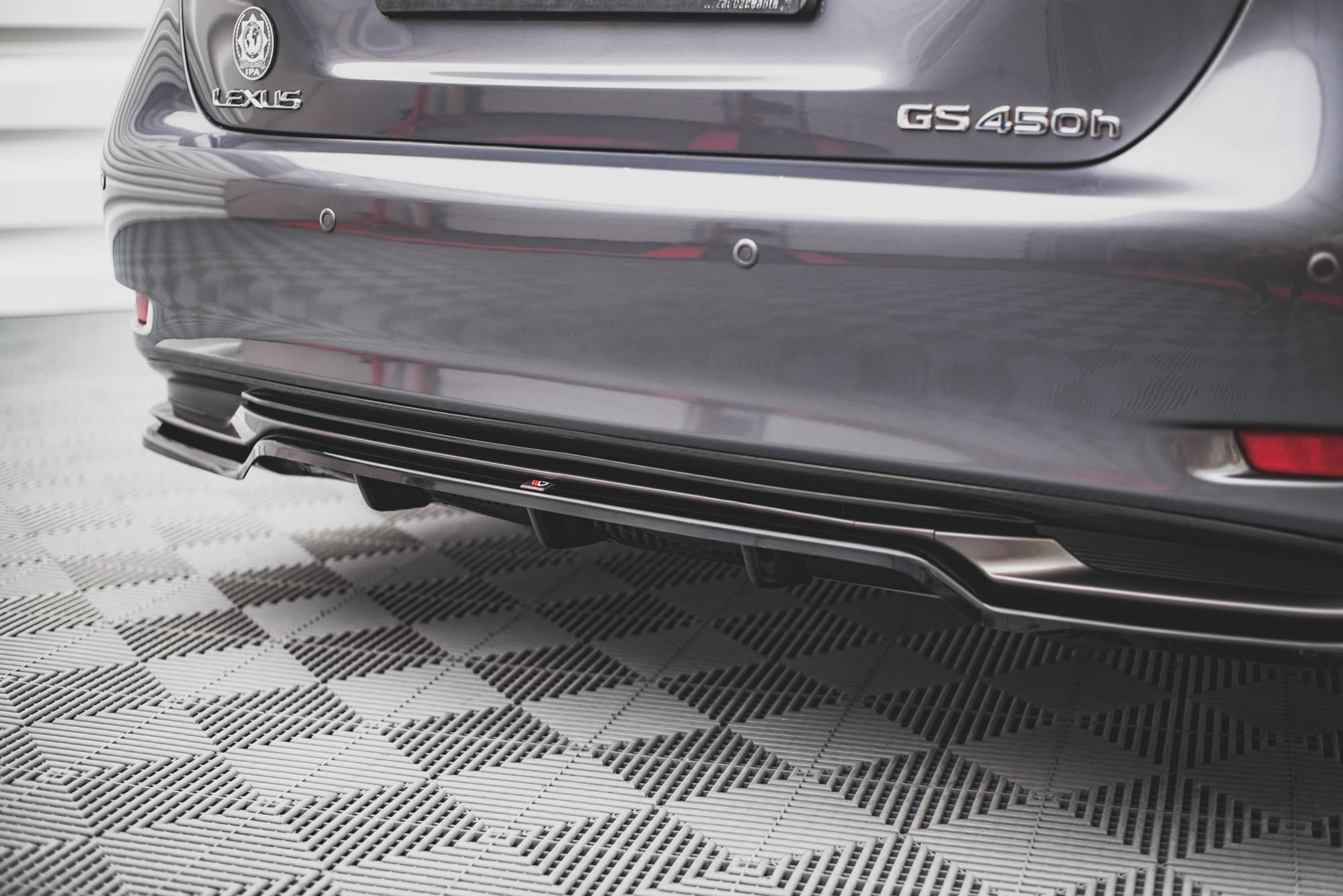 Street+ Mittlerer Diffusor RACE Heck Ansatz passend für Lexus GS F Sport Hybrid Mk4 L10 schwarz Hochglanz