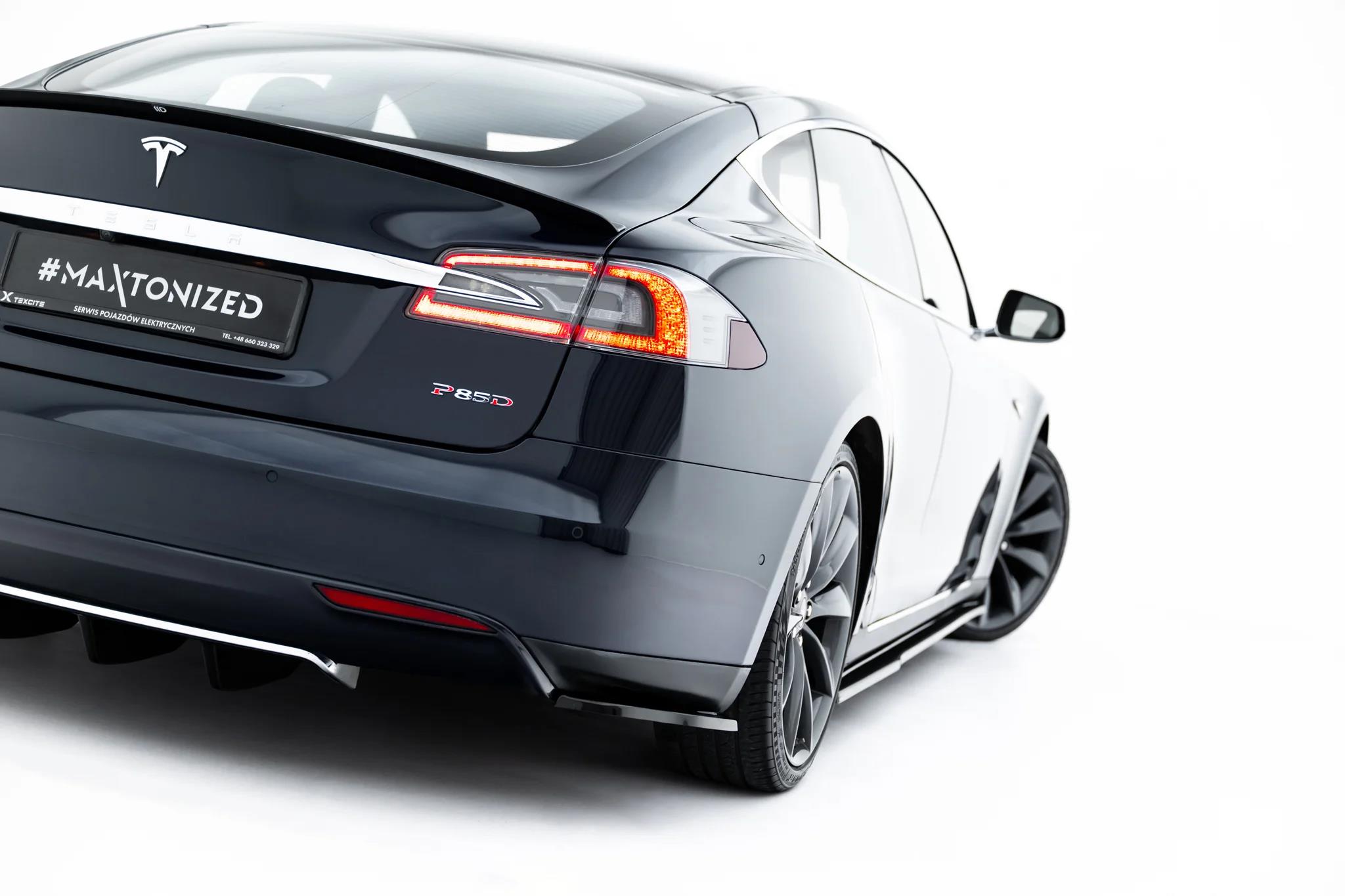 Diffusor Flaps V.2 passend für Tesla Model S Mk1 schwarz Hochglanz