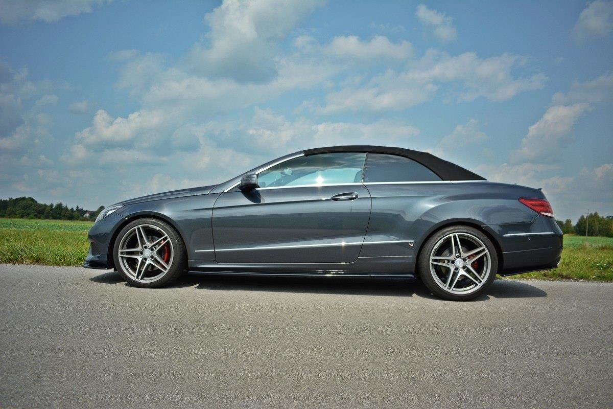 Seitenschweller Ansatz für Mercedes -Benz E Coupe / Cabrio C207 Facelift / A207 Facelit schwarz Hochglanz