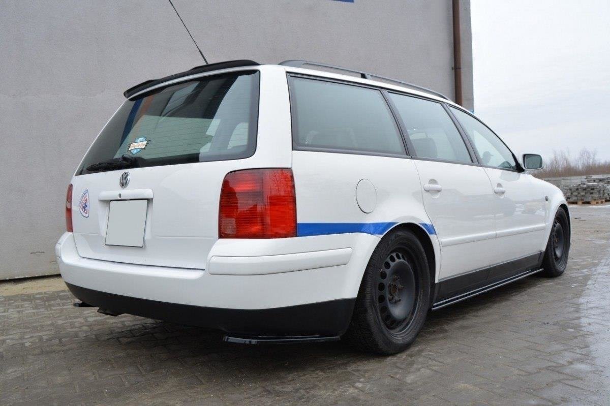 Heck Ansatz Flaps Diffusor für VW PASSAT B5 Kombi schwarz Hochglanz