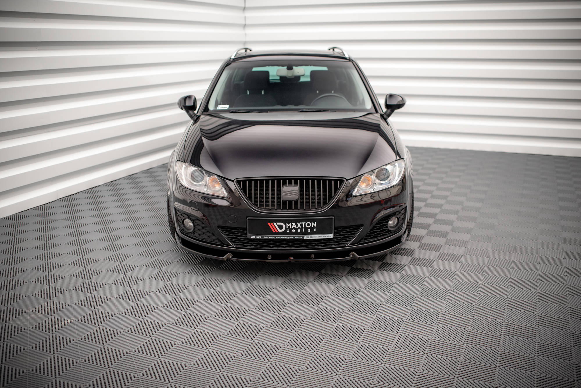 Street+ Spoilerlippe Front Ansatz V.1 passend für Seat Exeo schwarz Hochglanz