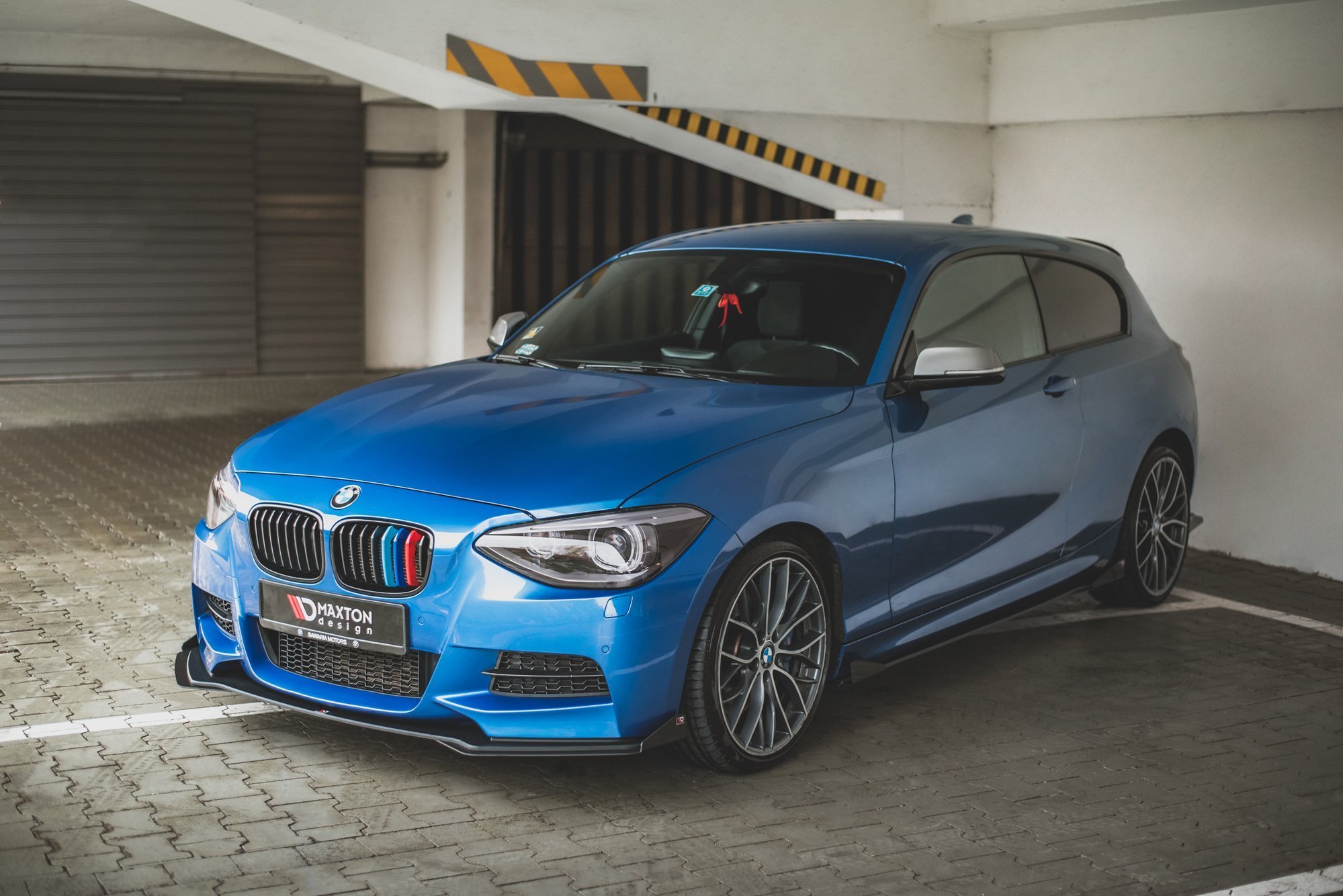 Street Pro Spoilerlippe Front Ansatz + Flaps passend für BMW M135i F20 schwarz Hochglanz