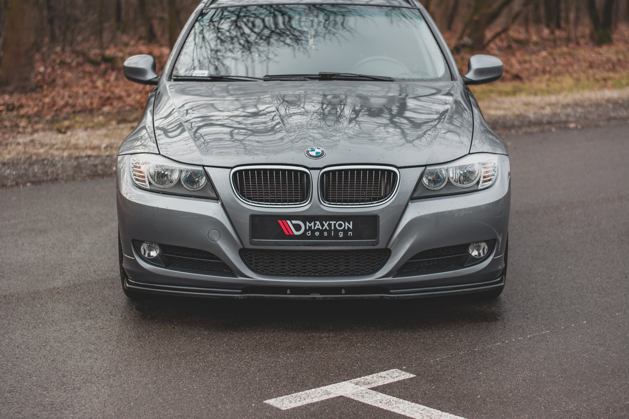 Front Ansatz V.2 für BMW 3er E90/E91 Facelift schwarz Hochglanz