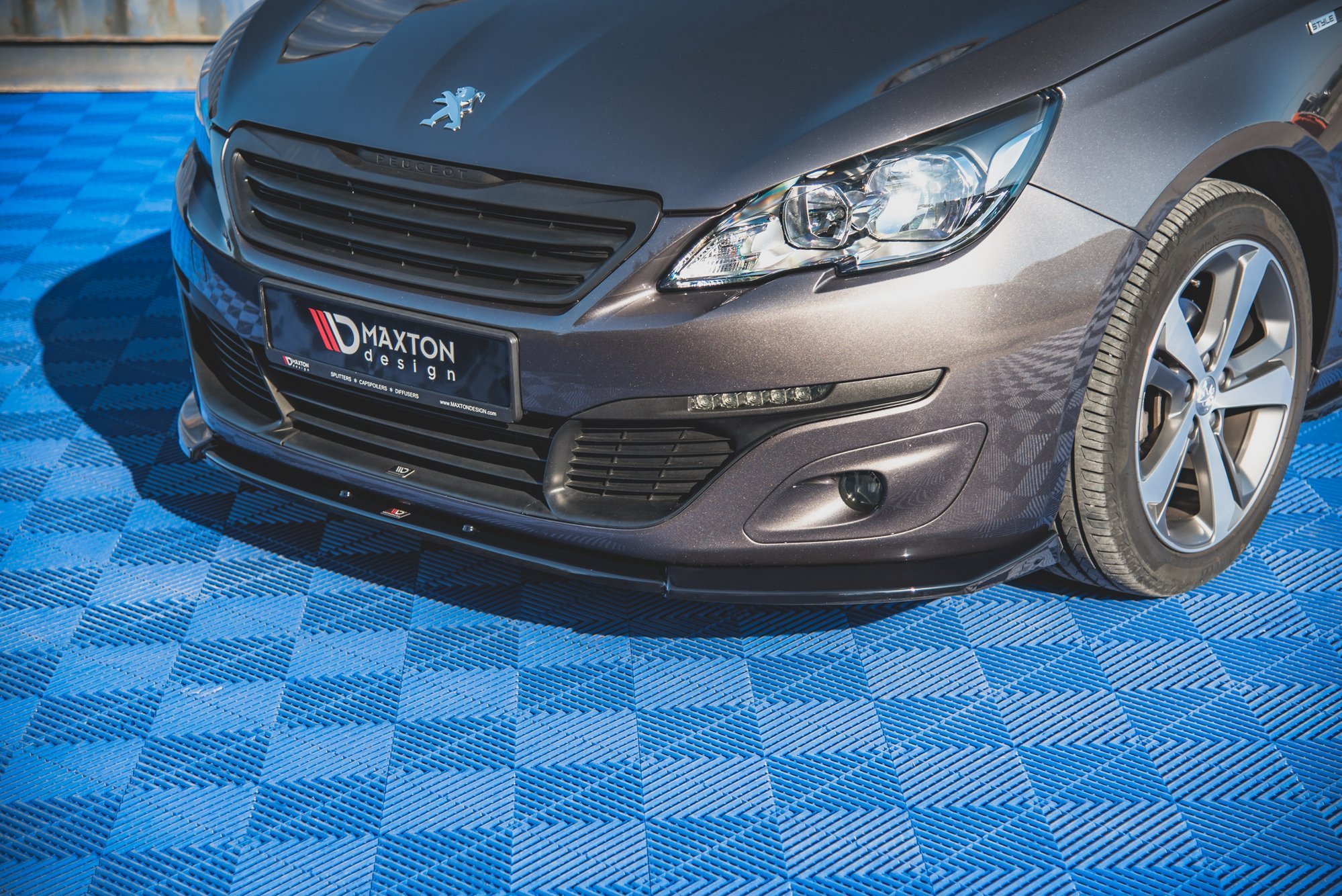 Street+ Spoilerlippe Front Ansatz V.2 passend für Peugeot 308 Mk2 schwarz Hochglanz