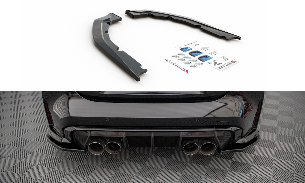 Street+ Heck Ansatz Flaps V.1 passend für BMW M4 G82 / G82 FL schwarz Hochglanz