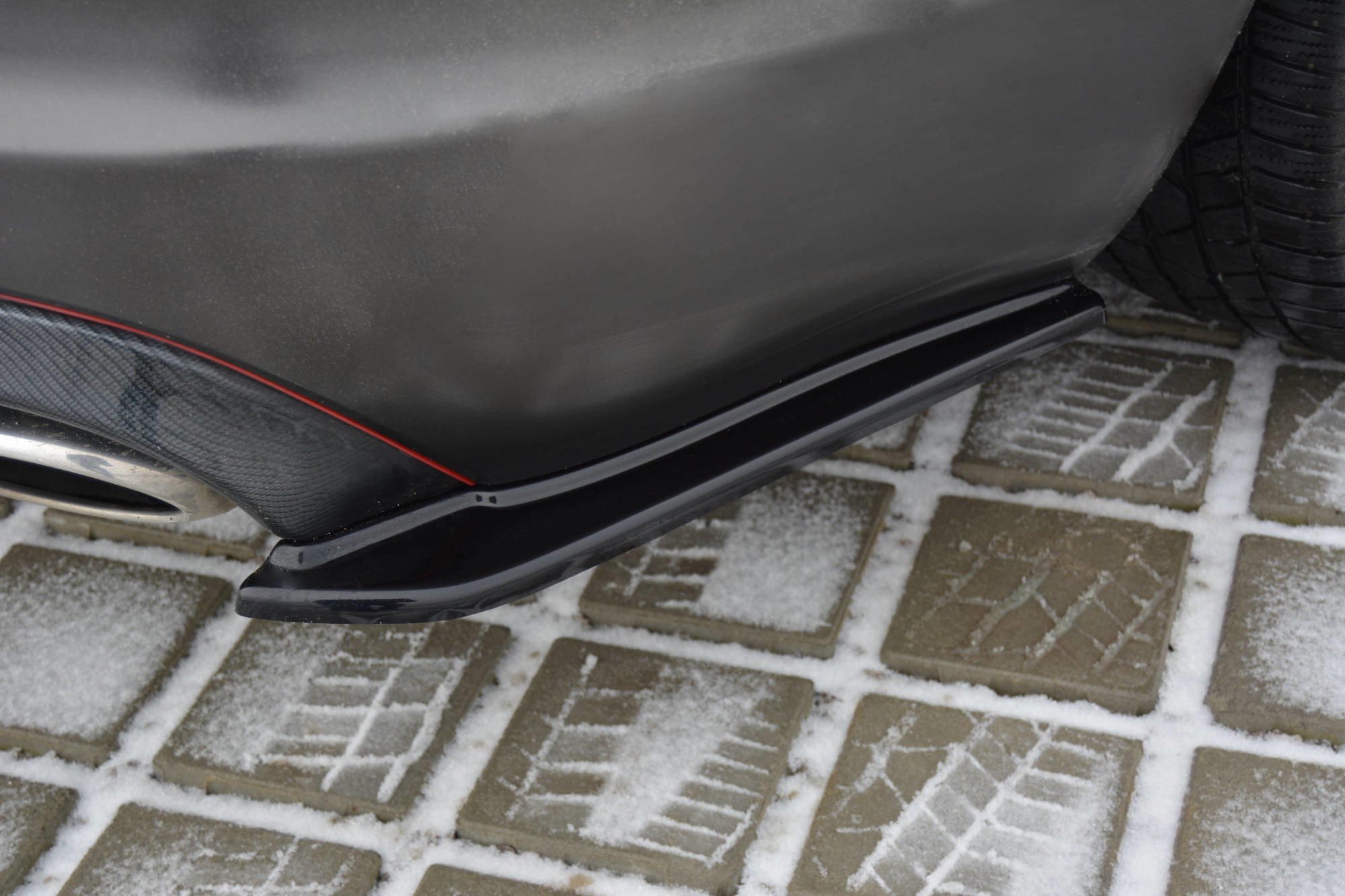 Heck Ansatz Flaps Diffusor für JAGUAR XF X250 MK1 SPORTBRAKE S-PACK schwarz Hochglanz