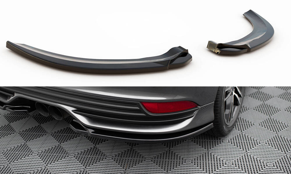 Street+ Heck Ansatz Flaps V.2 passend für Ford Focus ST Mk3 FL schwarz Hochglanz