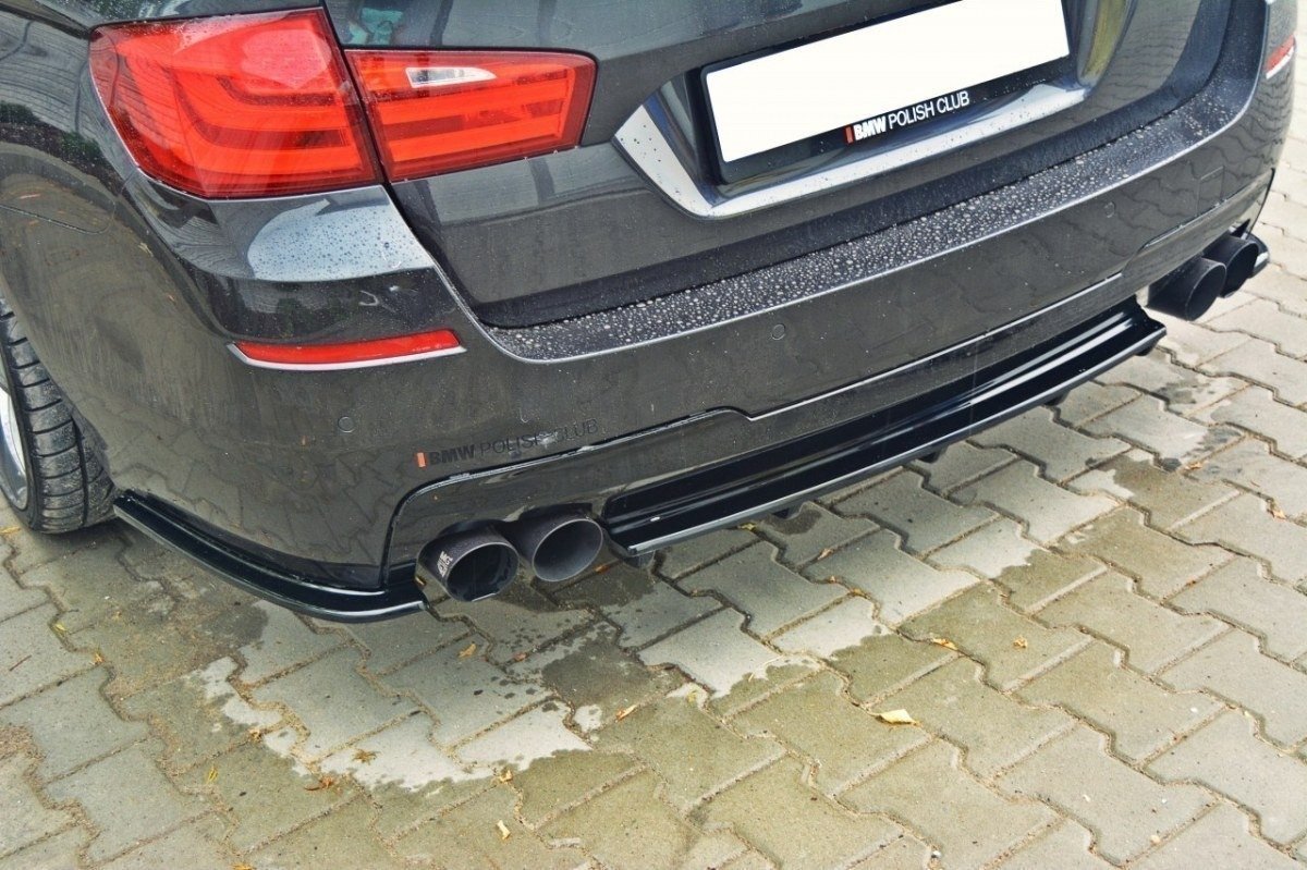 Heckansatz BMW 5er M-Paket Limousine/Touring F10/F11 mit zwei Doppel Endstücken schwarz Hochglanz