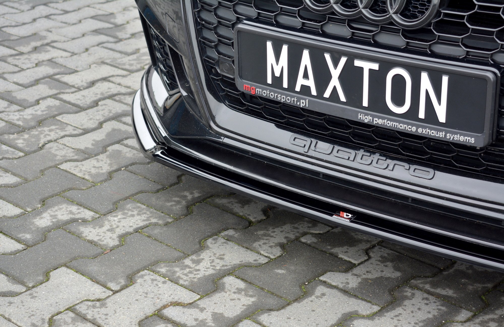 Front Ansatz V.2 für Audi RS3 Sportback 8V Facelift schwarz Hochglanz