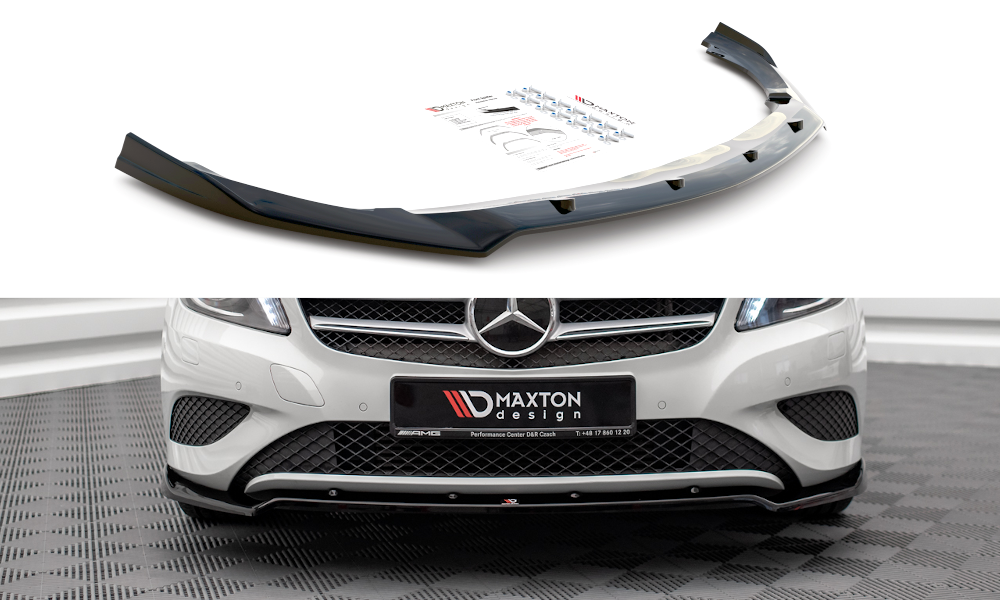 Street+ Spoilerlippe Front Ansatz V.2 passend für Mercedes A W176 schwarz Hochglanz