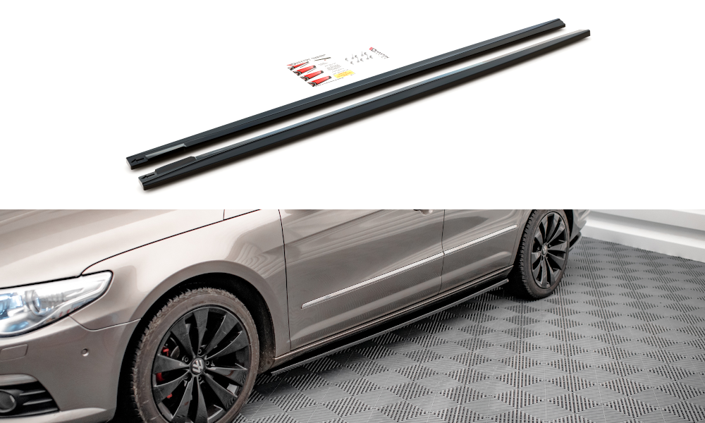 Street+ Seitenschweller Leisten V.2 passend für VW Passat CC schwarz Hochglanz