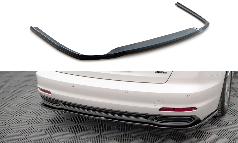 Street+ Mittlerer Diffusor Heck Ansatz passend für Audi A6 C8 schwarz Hochglanz