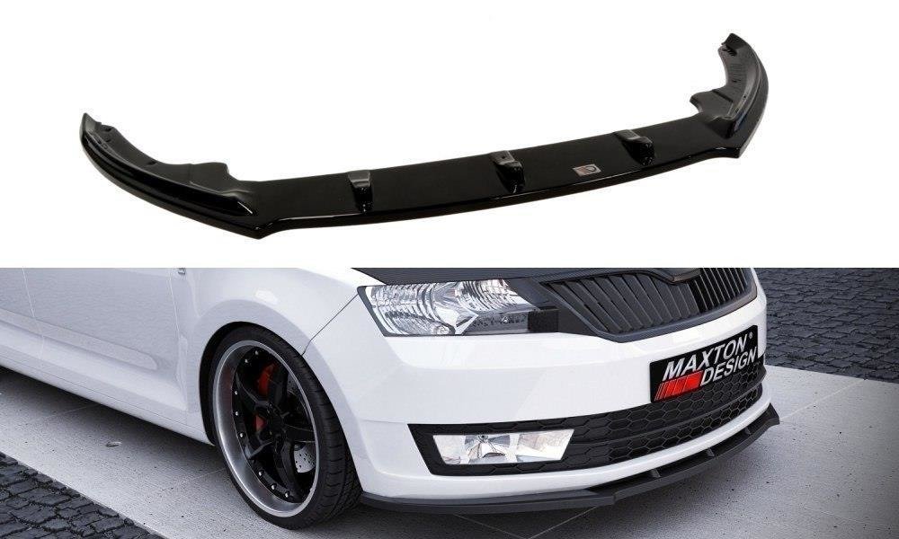 Street+ Spoilerlippe Front Ansatz V.1 passend für Skoda Rapid schwarz Hochglanz
