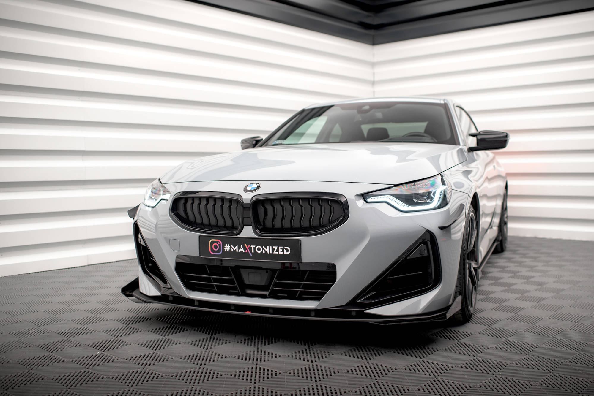Front Stoßstange Flaps passend für BMW 2 Coupe M-Paket / M240i G42 schwarz Hochglanz