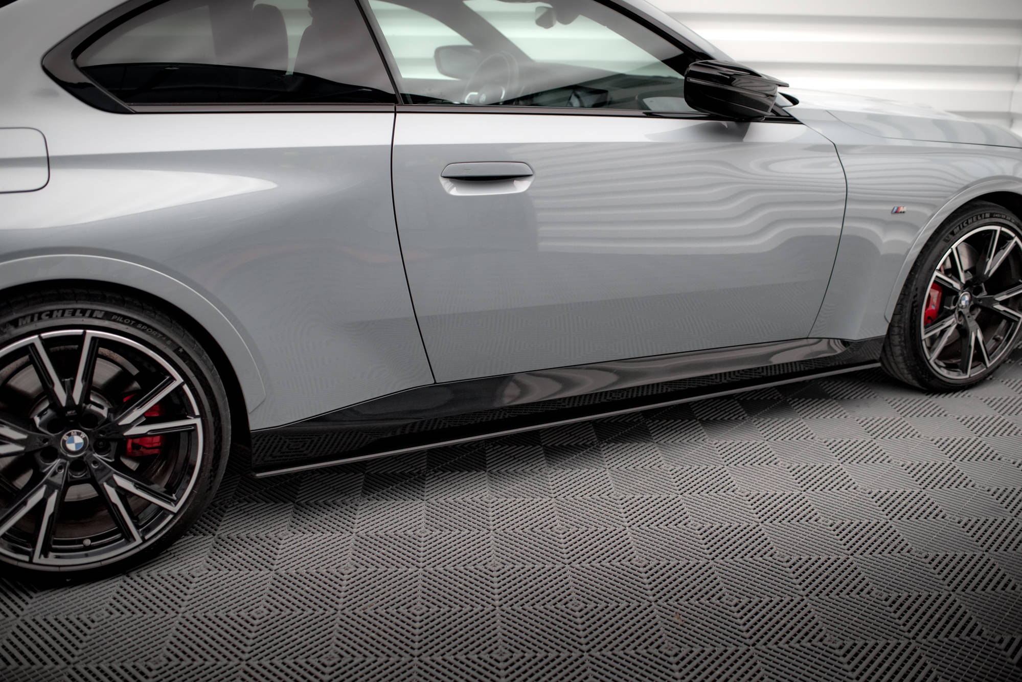 Street Pro Seitenschweller Leisten passend für BMW 2 Coupe M-Paket / M240i G42 rot