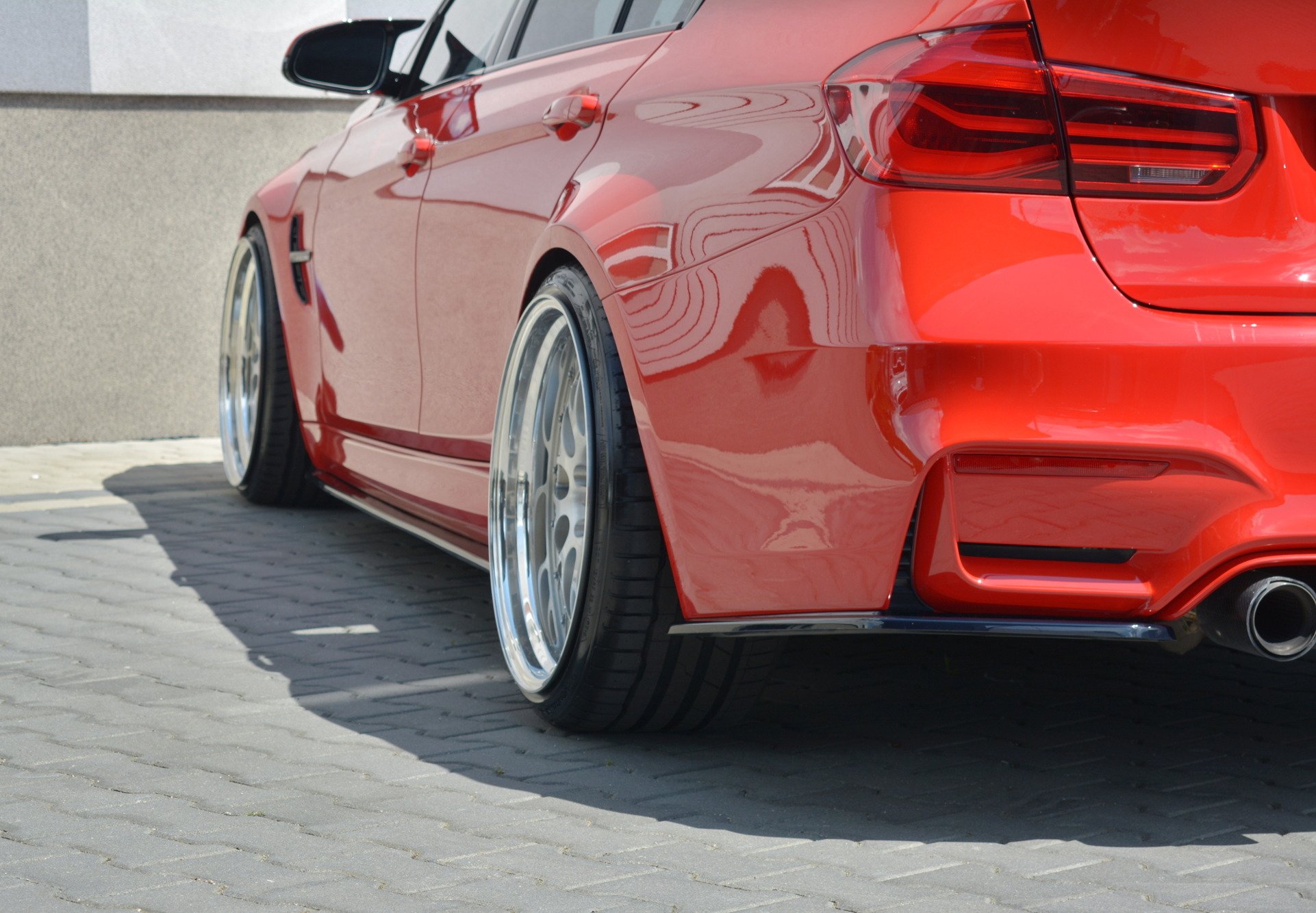 Heck Ansatz Flaps Diffusor für BMW M3 F80 schwarz Hochglanz