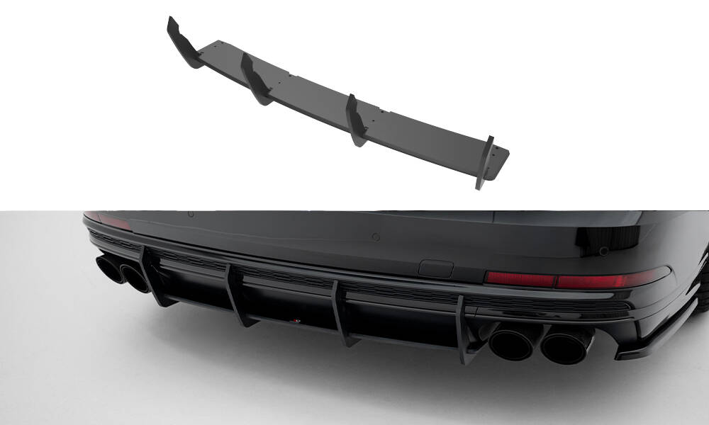 Street Pro Heckschürze Heck Ansatz Diffusor passend für Audi S8 D5 schwarz-rot