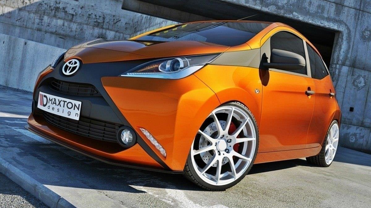 Street+ Spoilerlippe Front Ansatz passend für Toyota AYGO mk2 schwarz Hochglanz