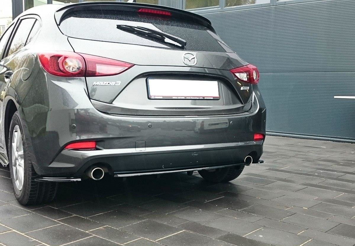 Mittlerer Diffusor Heck Ansatz für Mazda 3 BN Mk3 Facelift DTM LOOK schwarz matt