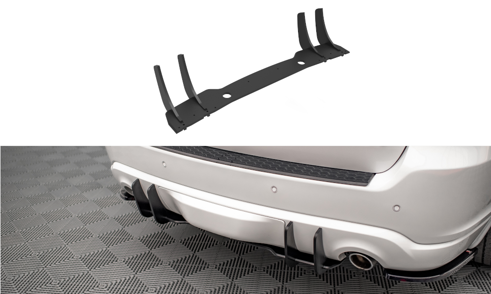 Street Pro Heckschürze Heck Ansatz Diffusor passend für Dodge Durango RT Mk3 schwarz-rot