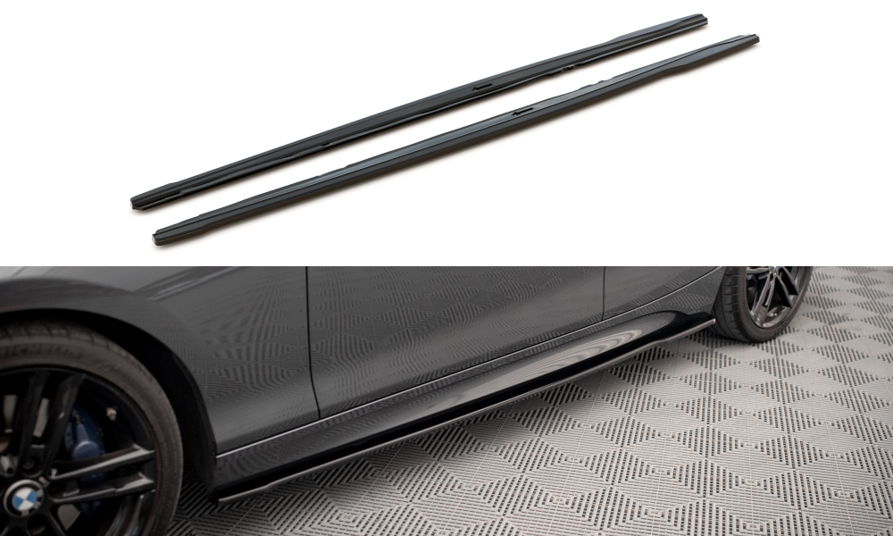 Seitenschweller Ansatz V.2 für. BMW 1er M135i / M140i / M-Paket F20 schwarz Hochglanz