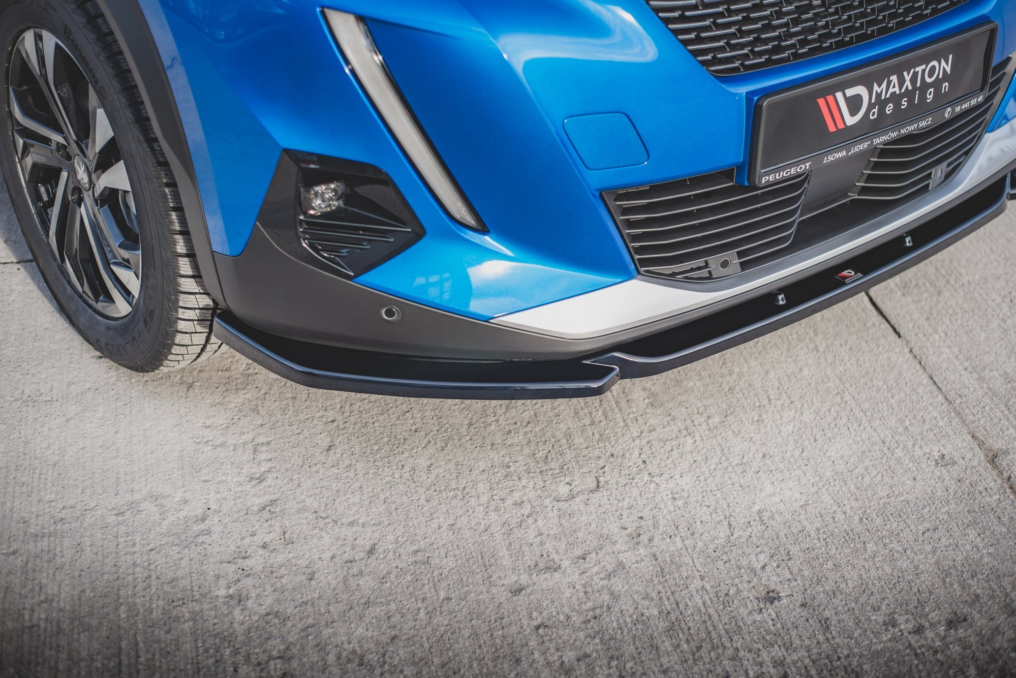 Street+ Spoilerlippe Front Ansatz V.2 passend für Peugeot 2008 Mk2 schwarz Hochglanz