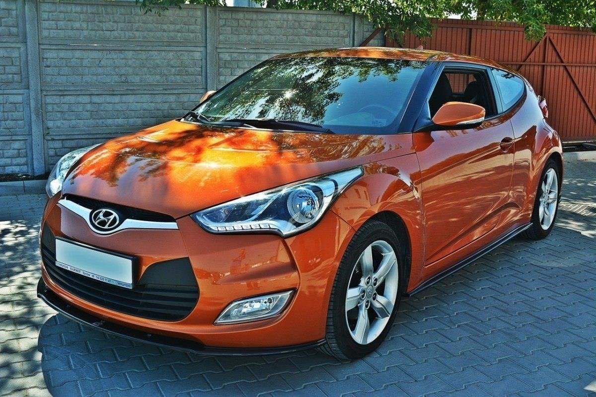Street+ Spoilerlippe Front Ansatz passend für Hyundai Veloster schwarz Hochglanz