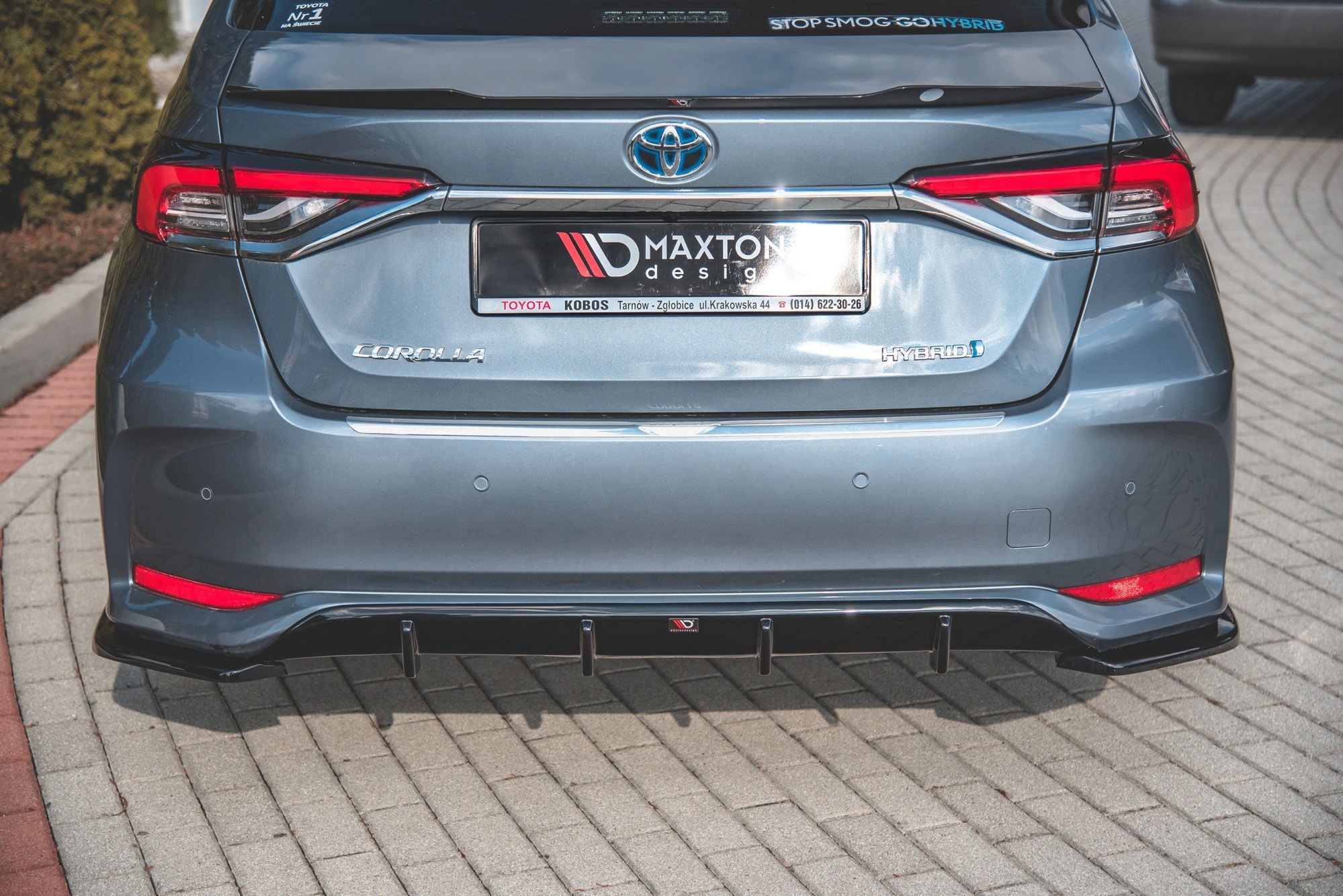 Heck Ansatz Flaps Diffusor für Toyota Corolla XII Limousine schwarz Hochglanz