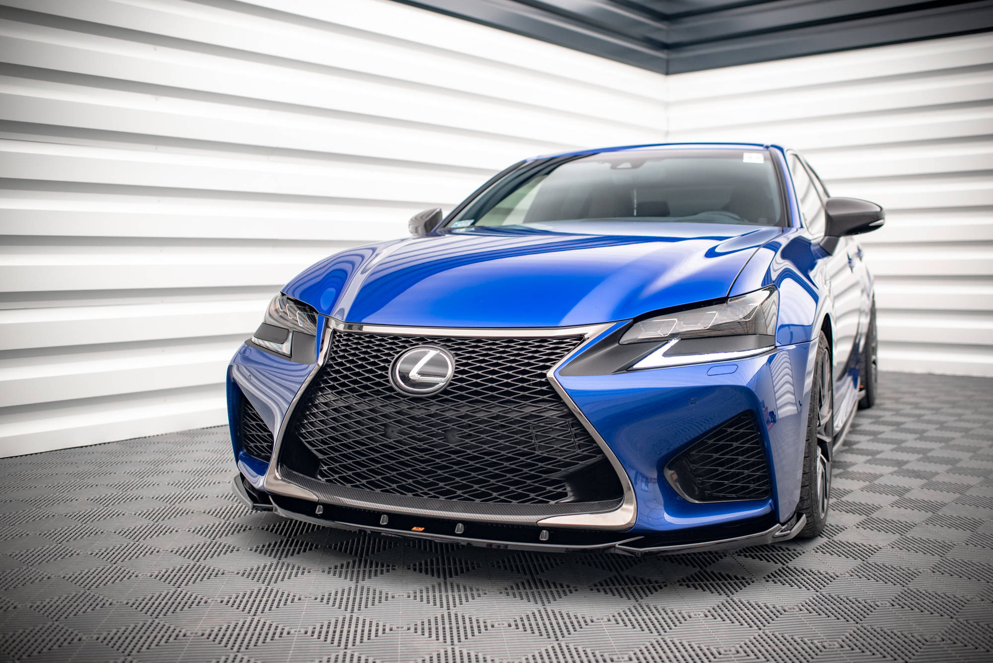 Street+ Spoilerlippe Front Ansatz V.2 passend für Lexus GS F Mk4 FL schwarz Hochglanz
