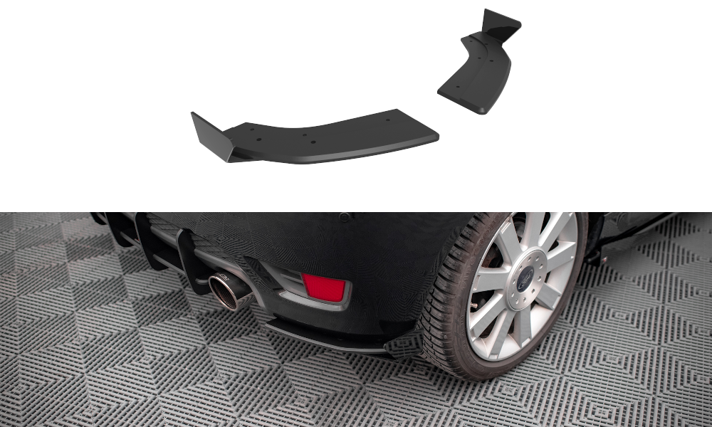 Street Pro Heck Ansatz Flaps passend für Ford Fiesta ST Mk6 rot+ Hochglanz Flaps