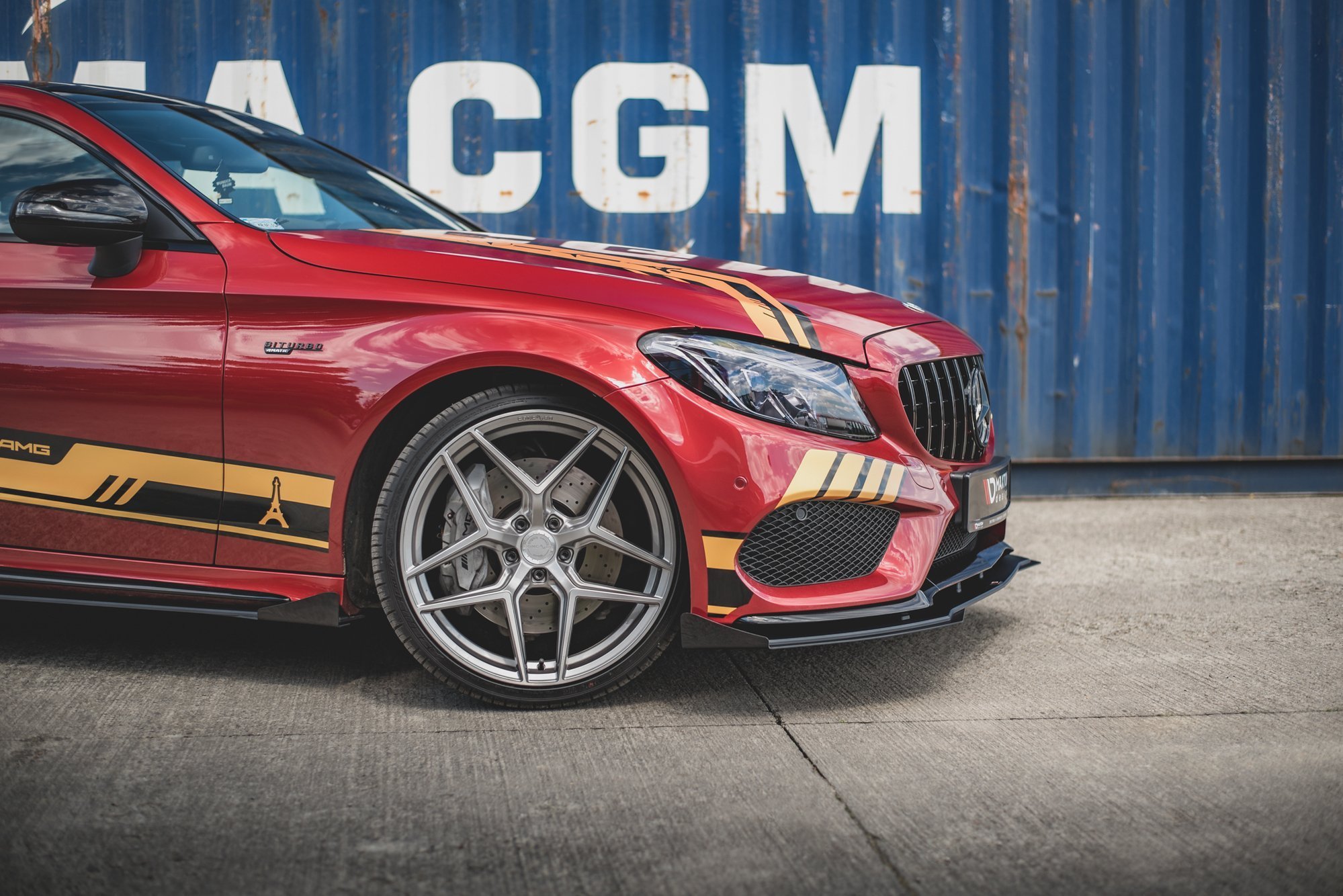 Street Pro Spoilerlippe Front Ansatz + Flaps passend für Mercedes-AMG C43 / AMG-Line Coupe C205 schwarz Hochglanz