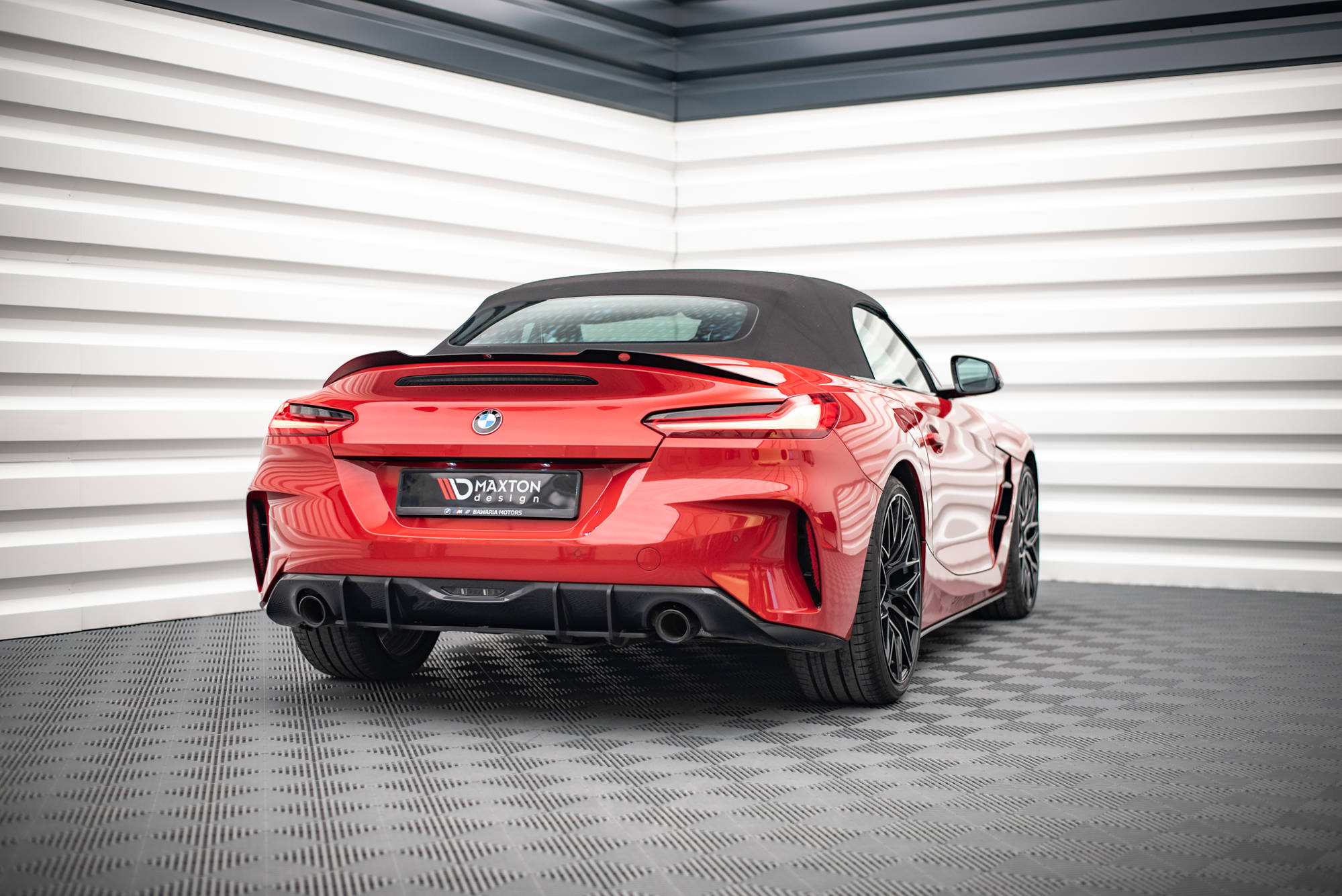 Street Pro Heckschürze Heck Ansatz Diffusor passend für BMW Z4 M-Paket G29 schwarz-rot
