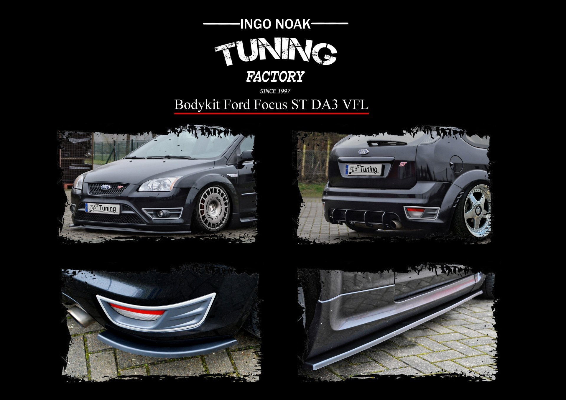 Bodykit für Ford Focus ST DA3 VFL Bj.2004-2007 (Schwarz Matt)