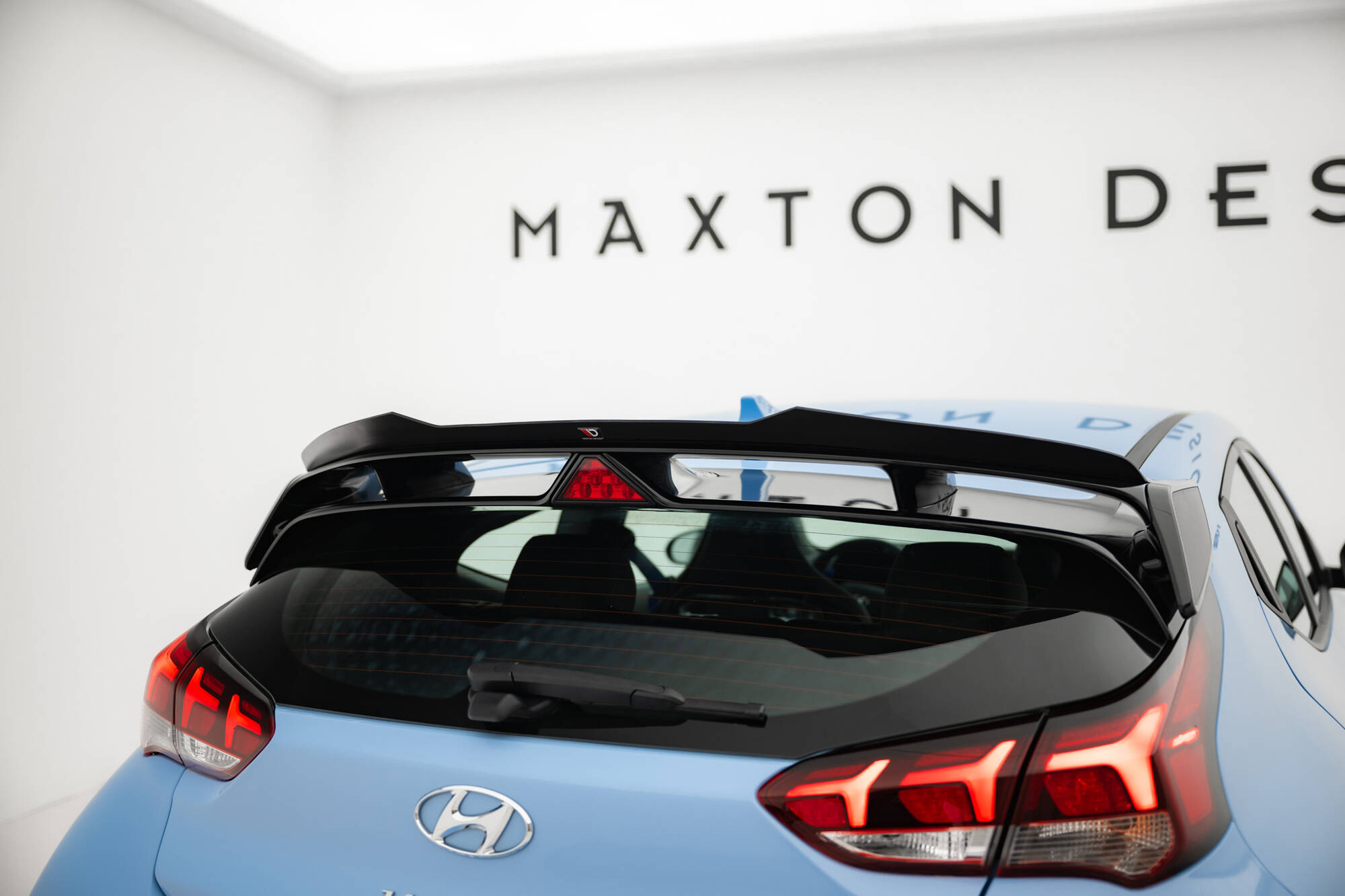 Heck Spoiler Aufsatz Abrisskante passend für Hyundai Veloster N Mk2 schwarz Hochglanz