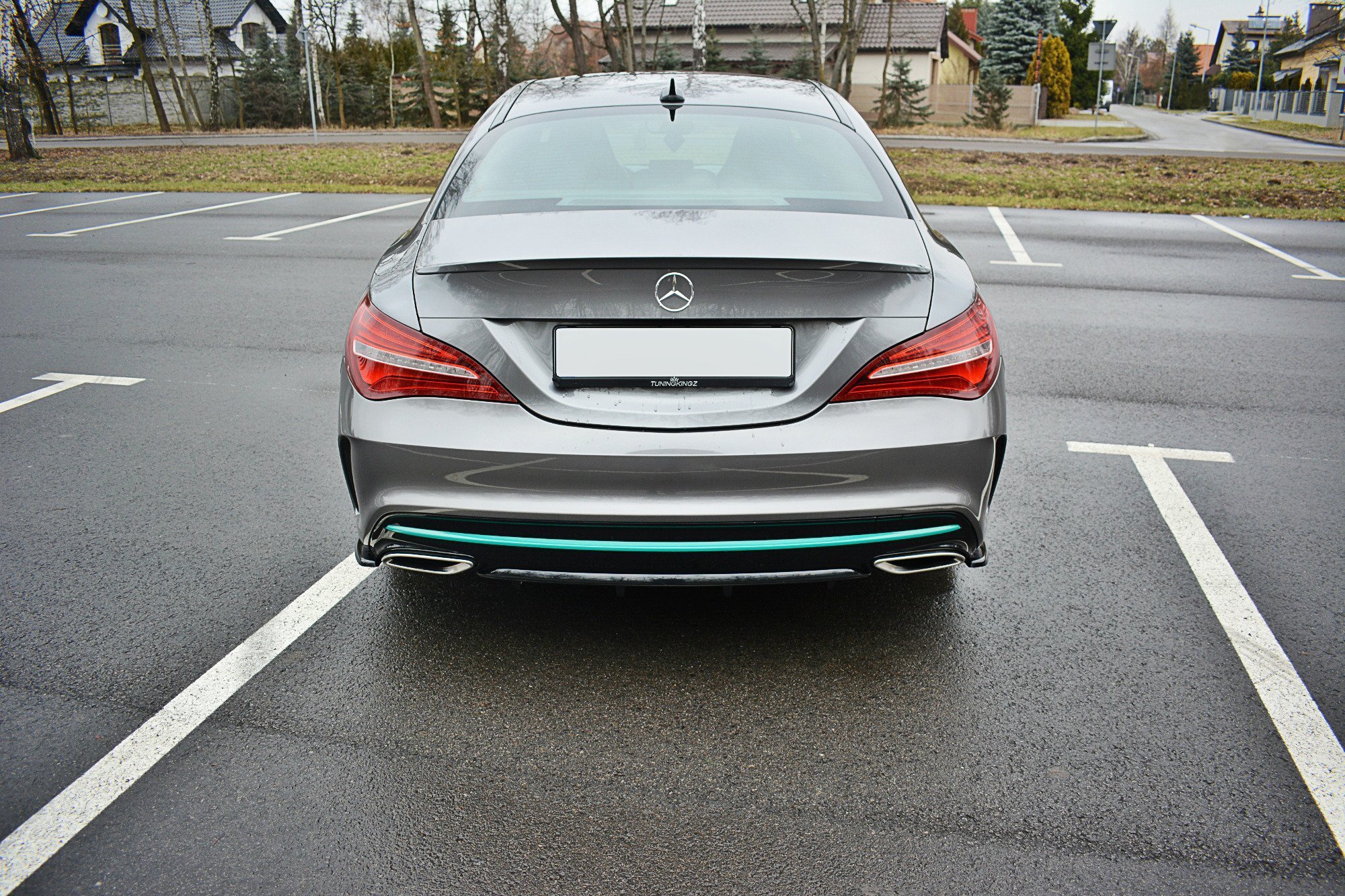 Heck Ansatz Flaps Diffusor für Mercedes-Benz CLA AMG-Line C117 schwarz Hochglanz