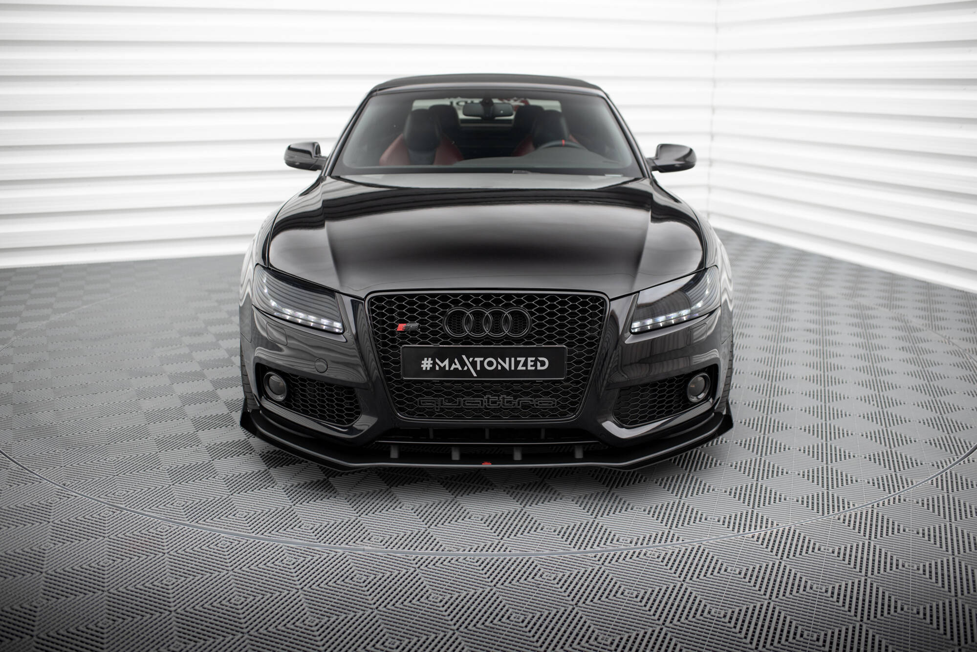 Street Pro Spoilerlippe Front Ansatz + Flaps passend für Audi S5 / A5 S-Line 8T schwarz Hochglanz