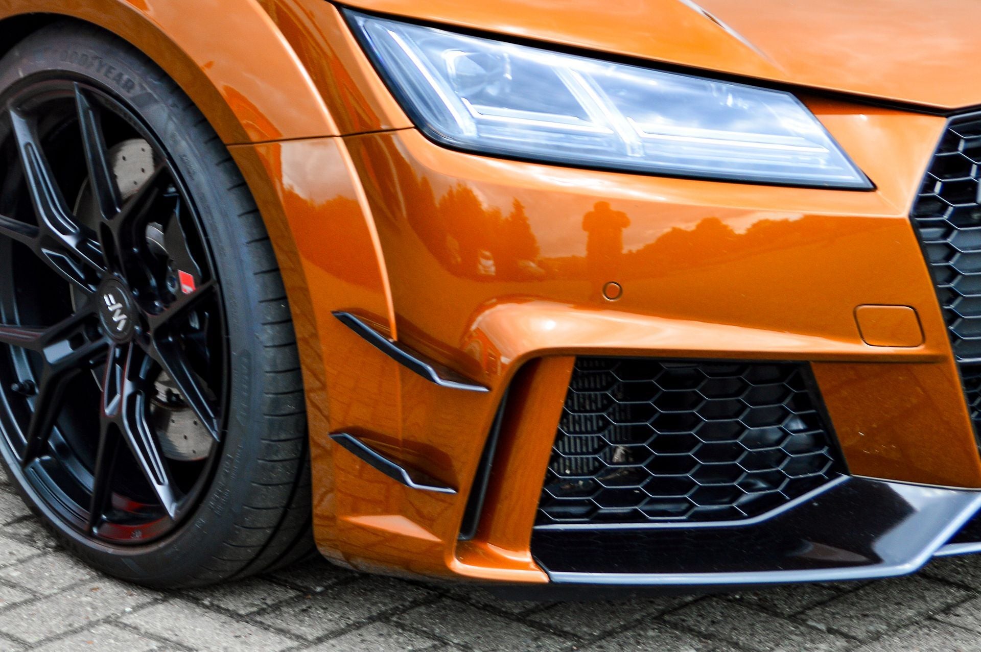 Spoilerflaps aus ABS für Audi TT RS 8S Vorfacelift (Schwarz Matt)